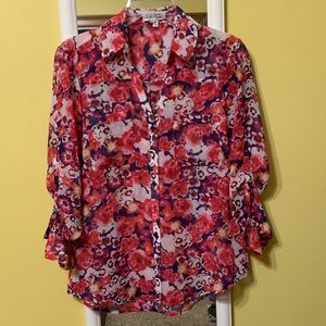 Floral Express Portofino Button Up Blouse.